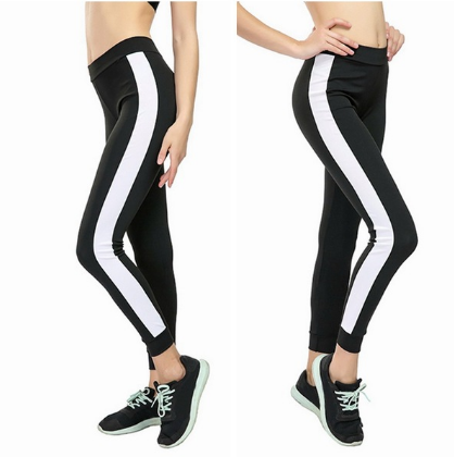 Women Running Pants Slim Fitness Leggings Patchwork