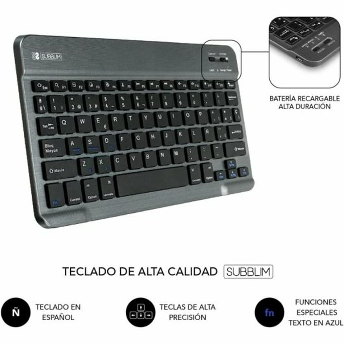 Case for Tablet and Keyboard Subblim Lenovo Tab M10 Plus Black 10,6" Spanish Qwerty QWERTY