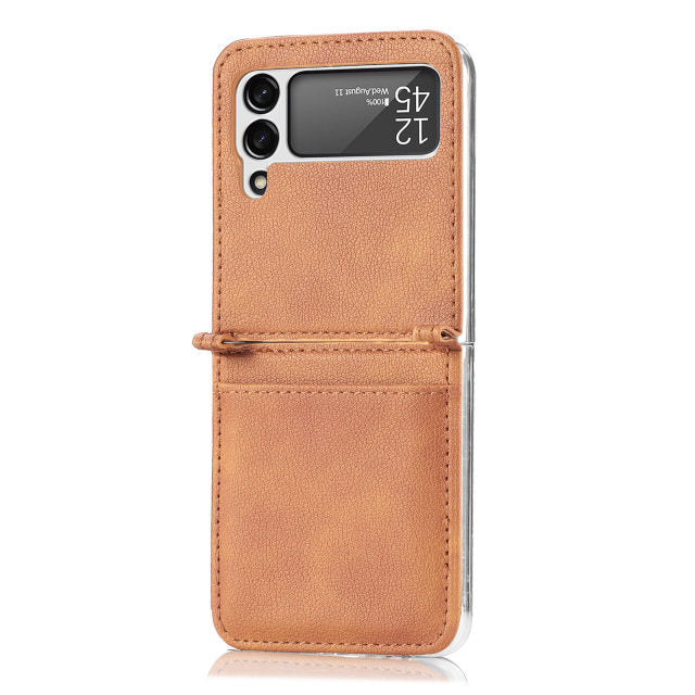 Samsung Galaxy Z Flip 3 Case: Shockproof Thin Card Slot Leather