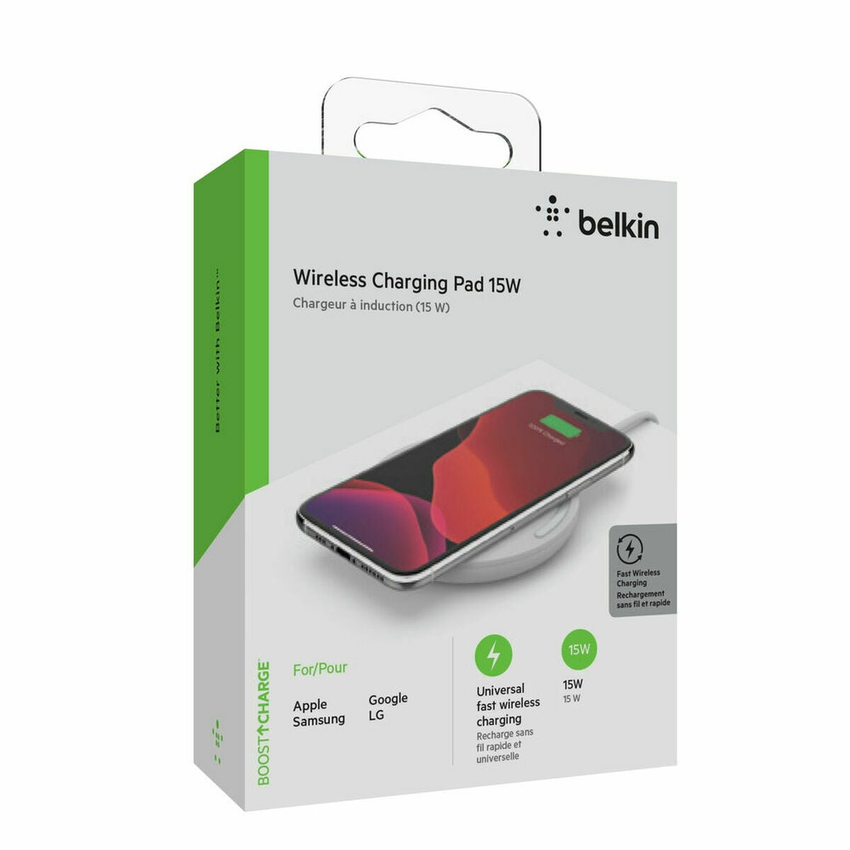 Chargeur sans fil avec support pour mobiles Belkin WIA002VFWH 15W