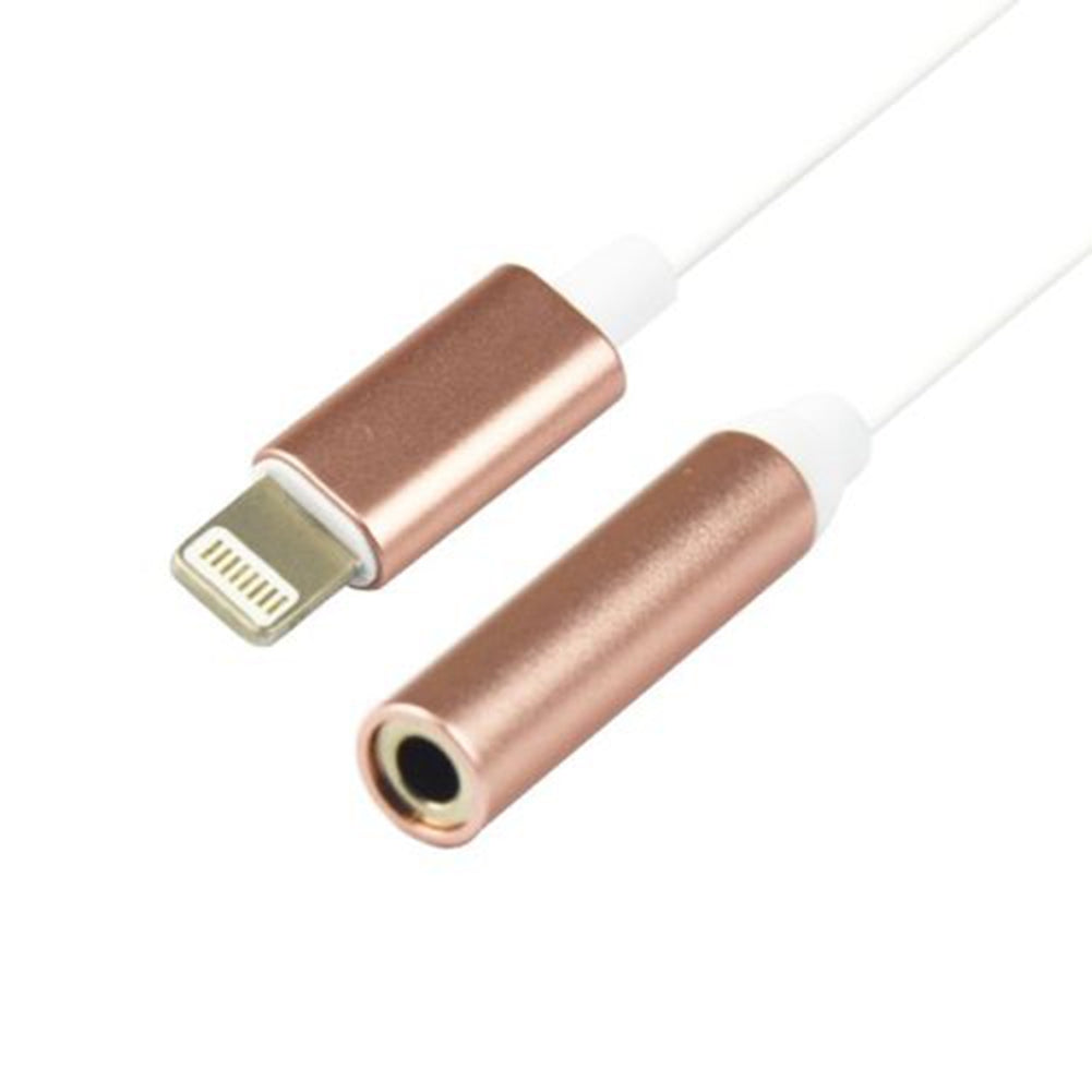 Lightning To 3.5mm Audio Jack Headphone Adapter Connector Cable for iphone 7/7 Plus Rose Gold