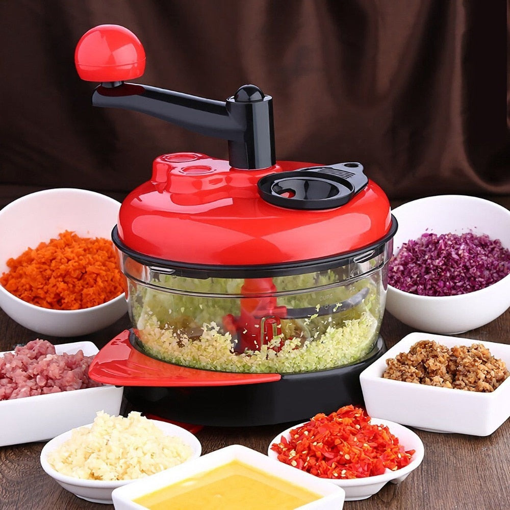 1.5L Multi-Function Blender Manual Cutter Food Processor Meat Grinder Vegetable Chopper