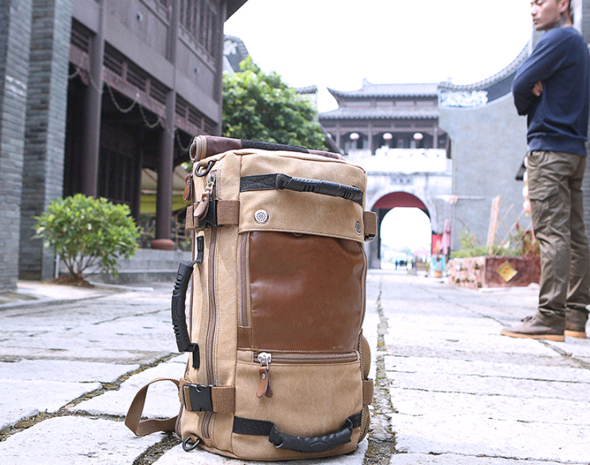 Dealsdom Large-capacity Backpack Canvas Men's Multi-function Travel Bag