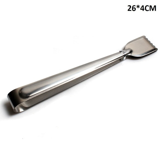 18cm 22cm 26cm Stainless Steel BBQ Tongs Kitchen Hole Tongs Lock Design Barbecue Clip Clamp Practical Kitchen Tools