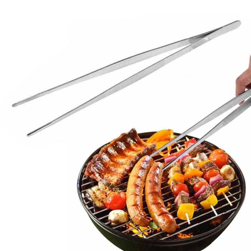 1PC Barbecue Tongs Food Tongs Food Clip Kitchen Gadgets Stainless Steel Churrasco Tweezers Clip Barbecue Buffet Restaurant Tools