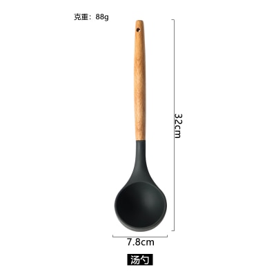1PC Food Grade Silicone Wood Handle Cooking Utensils Cookware Kitchen Cooking Tools Spatula And Ladle Kitchenware 9 Styles