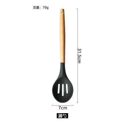 1PC Food Grade Silicone Wood Handle Cooking Utensils Cookware Kitchen Cooking Tools Spatula And Ladle Kitchenware 9 Styles