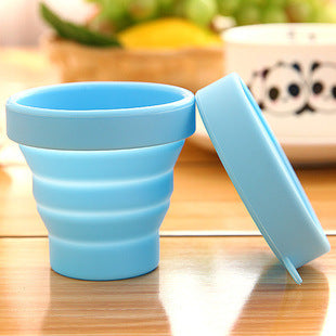 1pc Portable Silicone Folding Water Cup Candy Color Silicone Traveling Foldable Cups