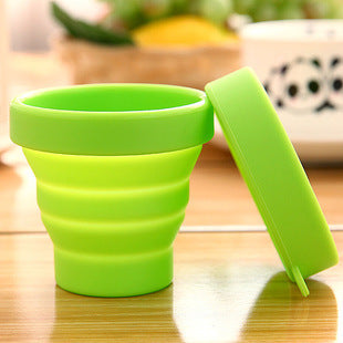 1pc Portable Silicone Folding Water Cup Candy Color Silicone Traveling Foldable Cups