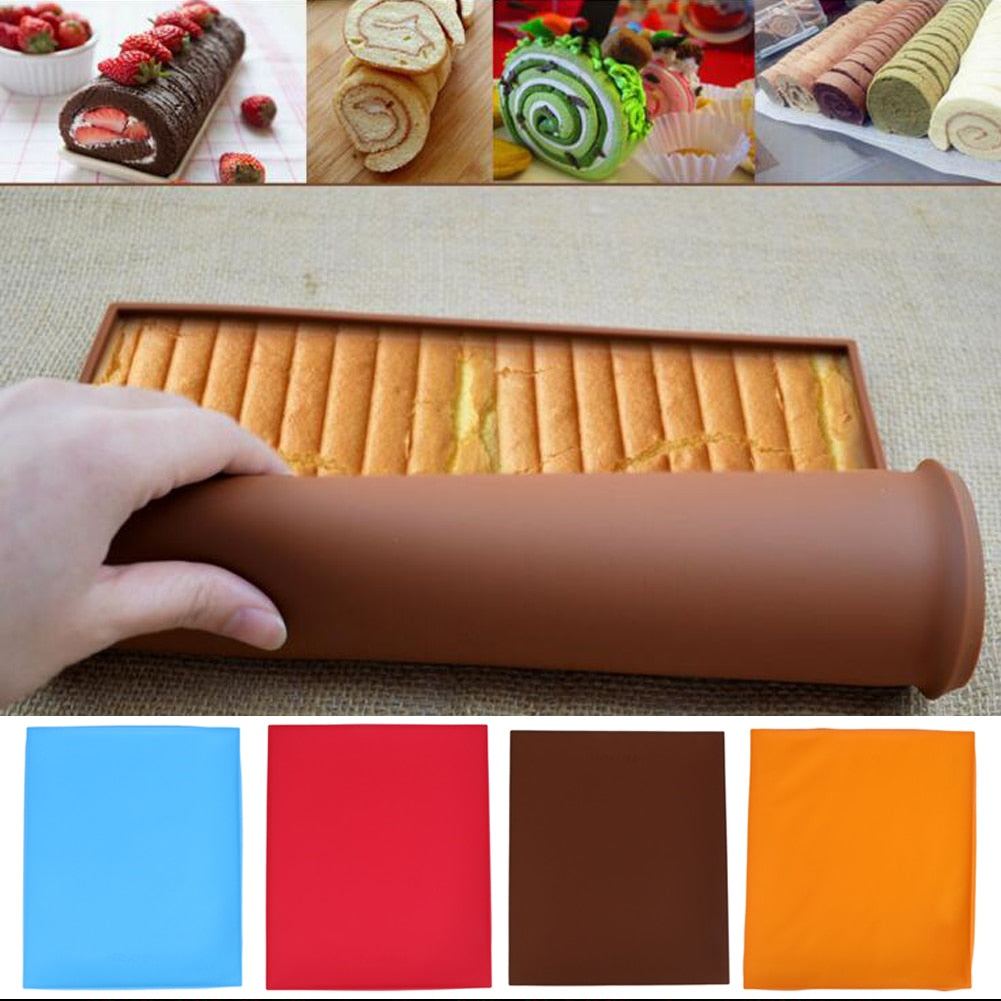 1pcs Nonstick Baking Pastry Tools Silicone Baking Rug Mat Silicone Mold Swiss Roll Mat Cake Pad Baking Tool Kitchen Accessories