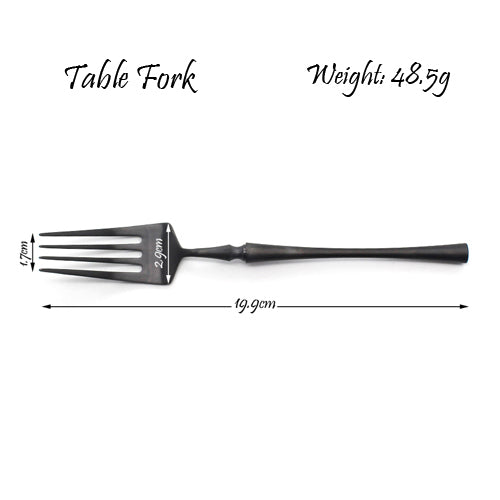 2017 Black Cutlery Set 304 Stainless Steel Butter Knife Dessert Fork Western Dinnerware Tableware Set Kitchen Accessories