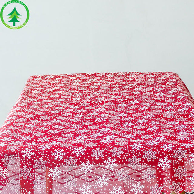 2018 Christmas Tablecloth Xmas Snowflake Elk Printed Linen Kitchen Dinner Table Cover Hotel Restaurant Rectangular Table Cloth