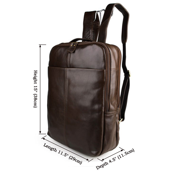 Backpacks: Top layer leather computer backpack