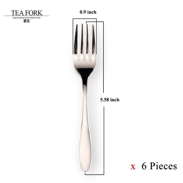 30PCS 18/10 Stainless Steel Western Dinnerware Sets Simple style Tableware Set Kitchen Accessories Fork Knife Cutlery Dining Set