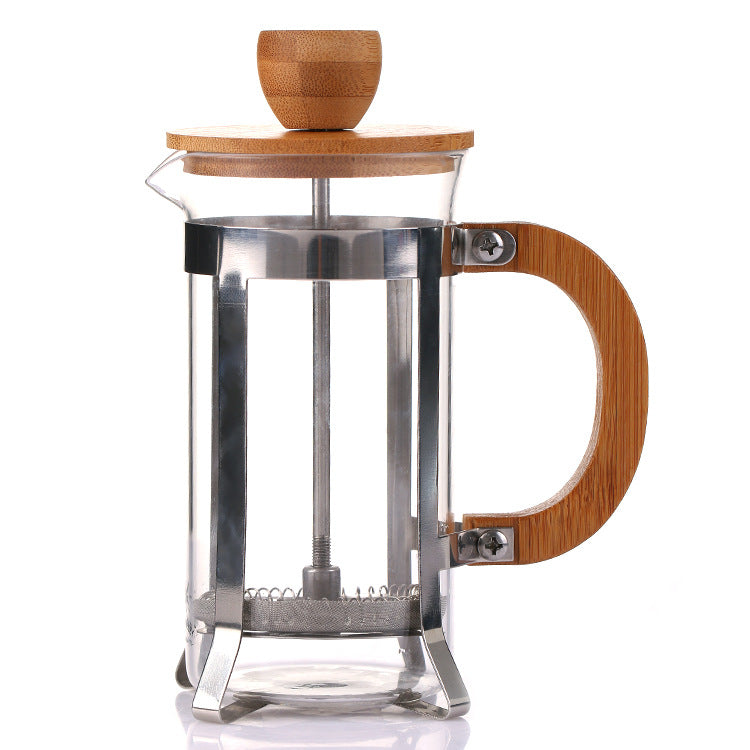 350ml coffee Pot cafetera Filter network Bamboo cover Hand punch pot espresso french press cafe Home tea appliances