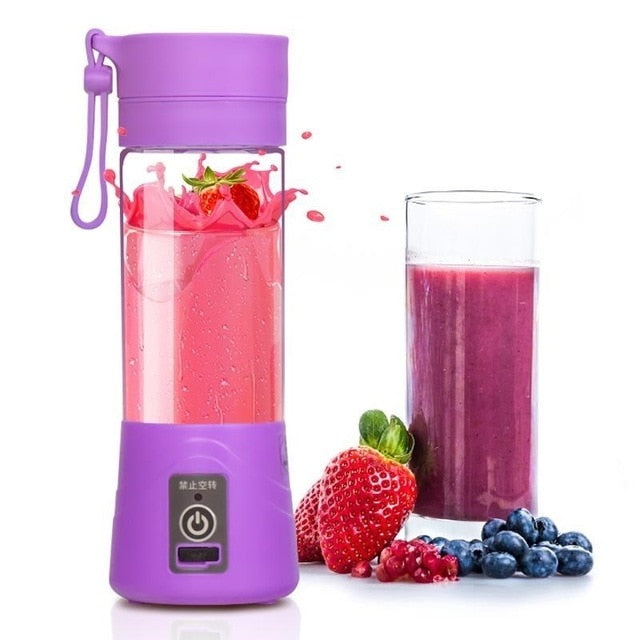 Portable Blender: 380ml USB Rechargeable Blender Mixer Machine Smoothie Maker Household Small Juice Extractor New Drop