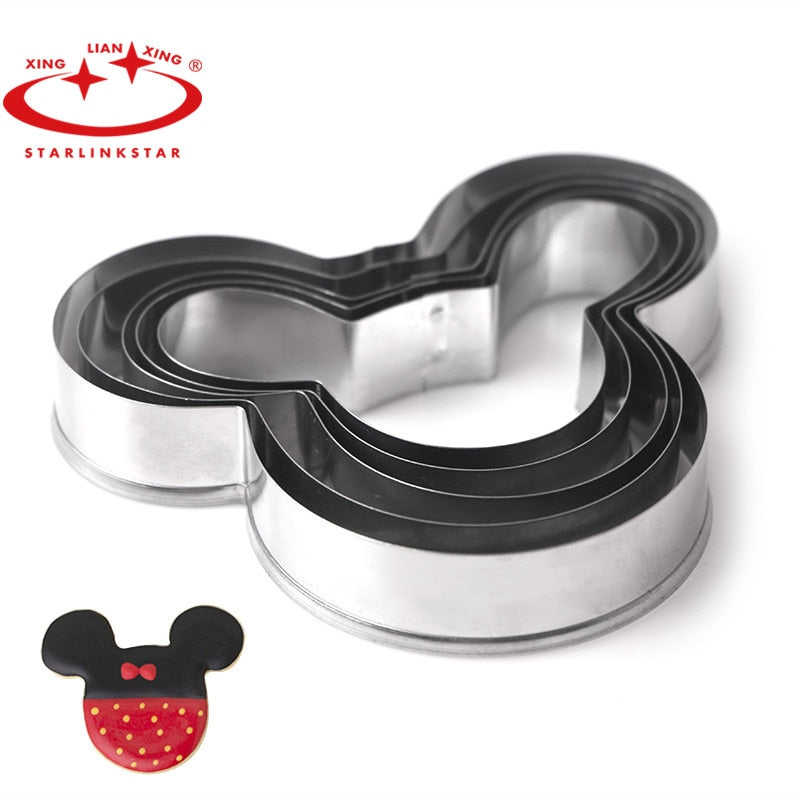 5 PCs/Set  Mickey cake mold Kitchen Bakeware Baking Tools  Biscuit Mickey  Cookie Cutter and Cookie Stamps