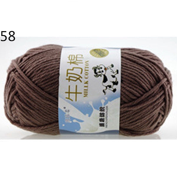 50g Milk Sweet Soft Cotton Baby Knitting Wool Yarn Milk Cotton Thick Yarn for Knitting Scarf Hand Knitting Crochet Yarn