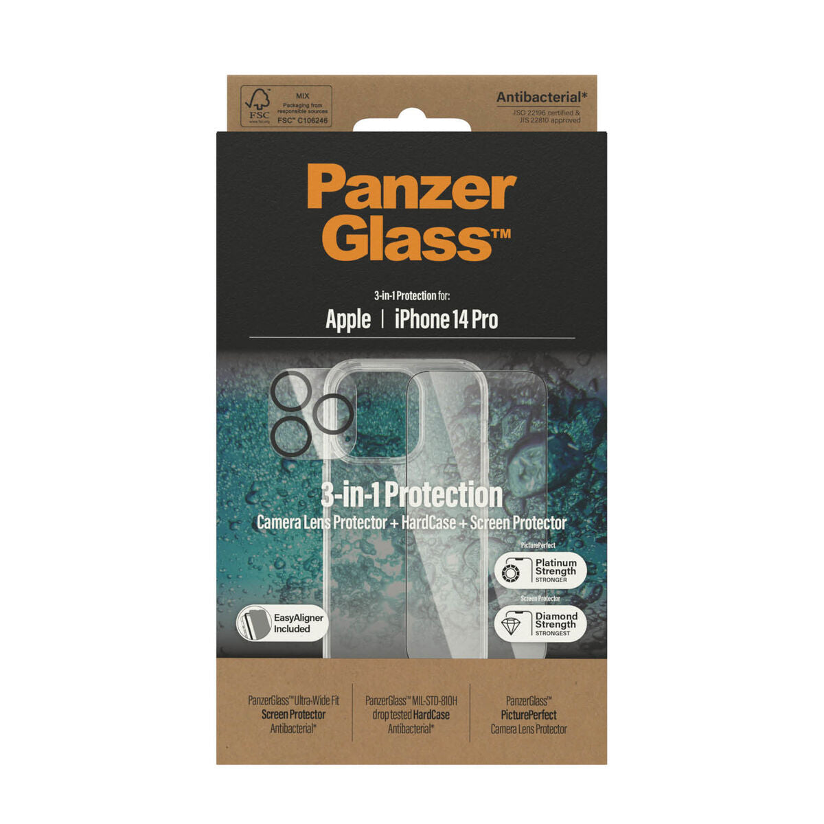Protector de Pantalla Panzer Glass B0402+2784 Monitor Apple iPhone 14 Pro
