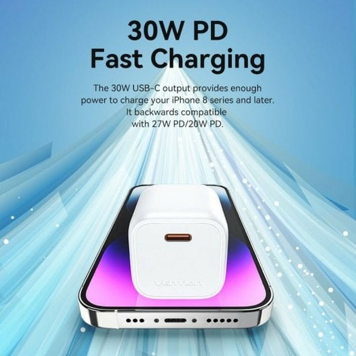 Wall Charger Vention FAKW0-EU 30 W USB-C Pink