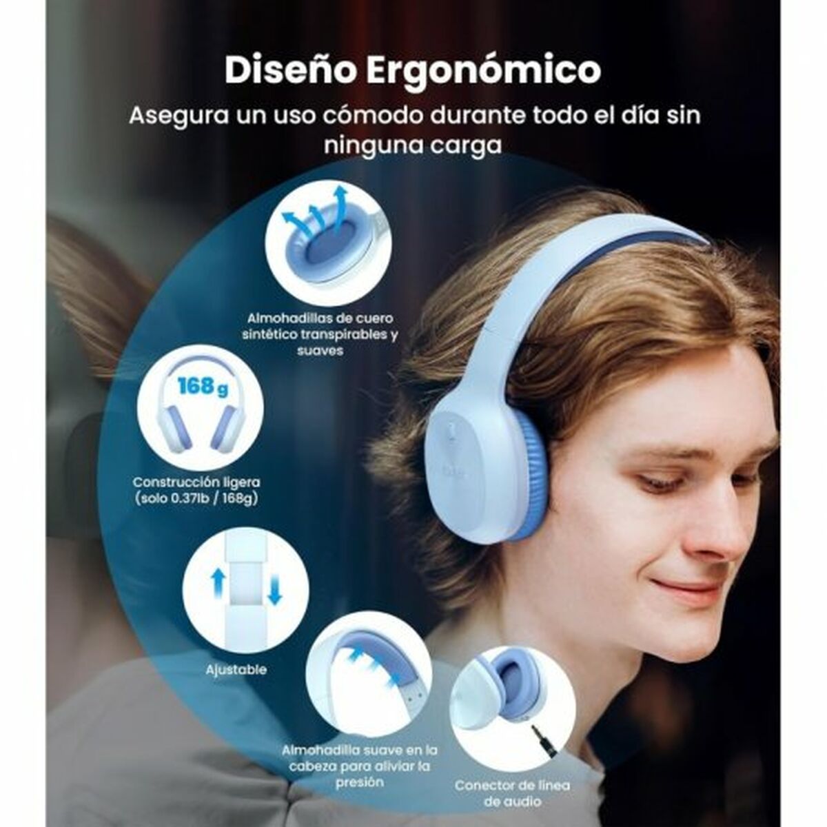 Auriculares con Micrófono Edifier W600BT Azul