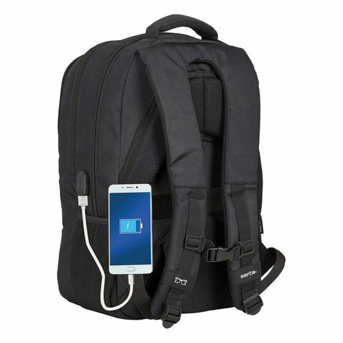 Sac à Dos pour Portable et Tablette avec Sortie USB Safta 15,6'' Noir 30 x 43 x 16 cm