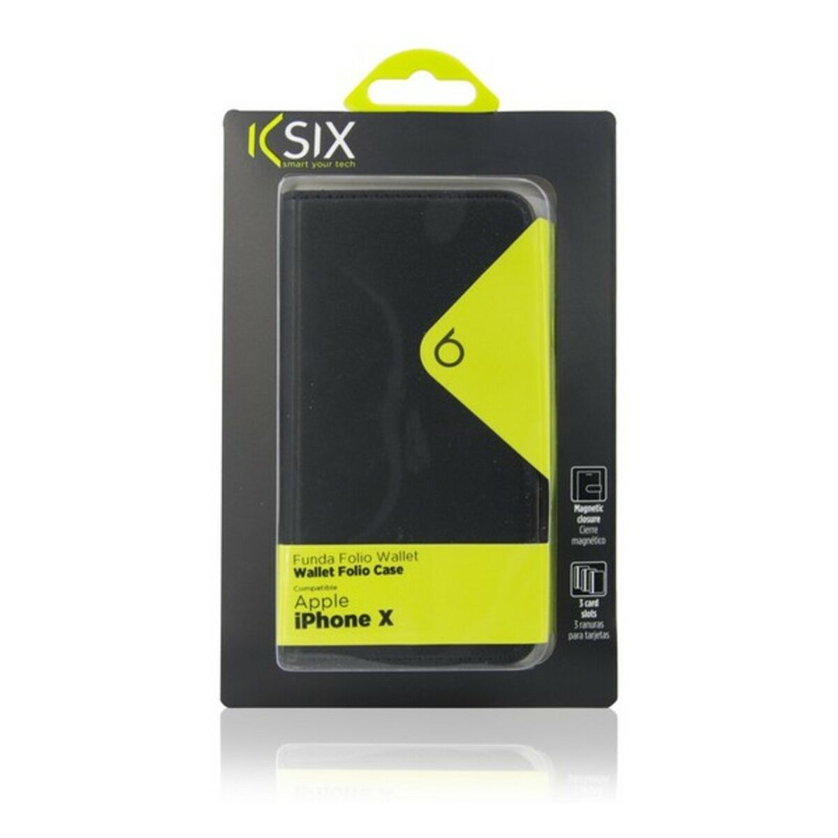 Housse Folio pour Mobile Iphone X KSIX Wallet Noir
