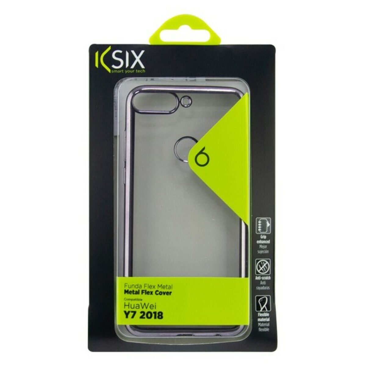 Protection pour téléphone portable Huawei Y7 2018 KSIX Flex Metal TPU Flexible