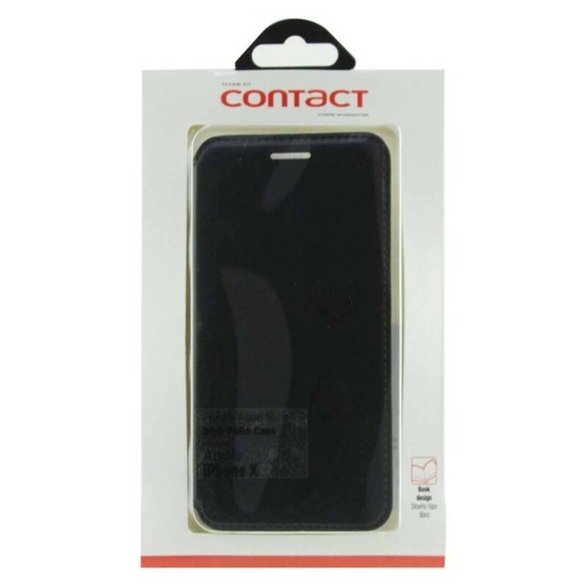 Housse pour Mobile avec coque Iphone X Contact Slim Noir Textile Polycarbonate