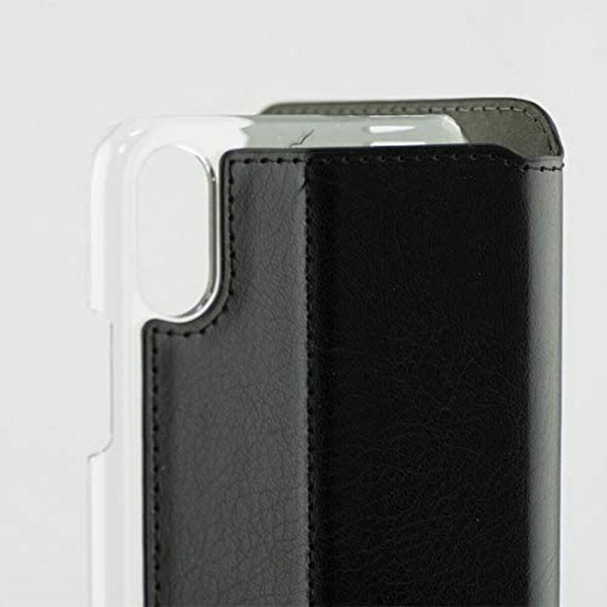 Housse pour Mobile avec coque Iphone X Contact Slim Noir Textile Polycarbonate