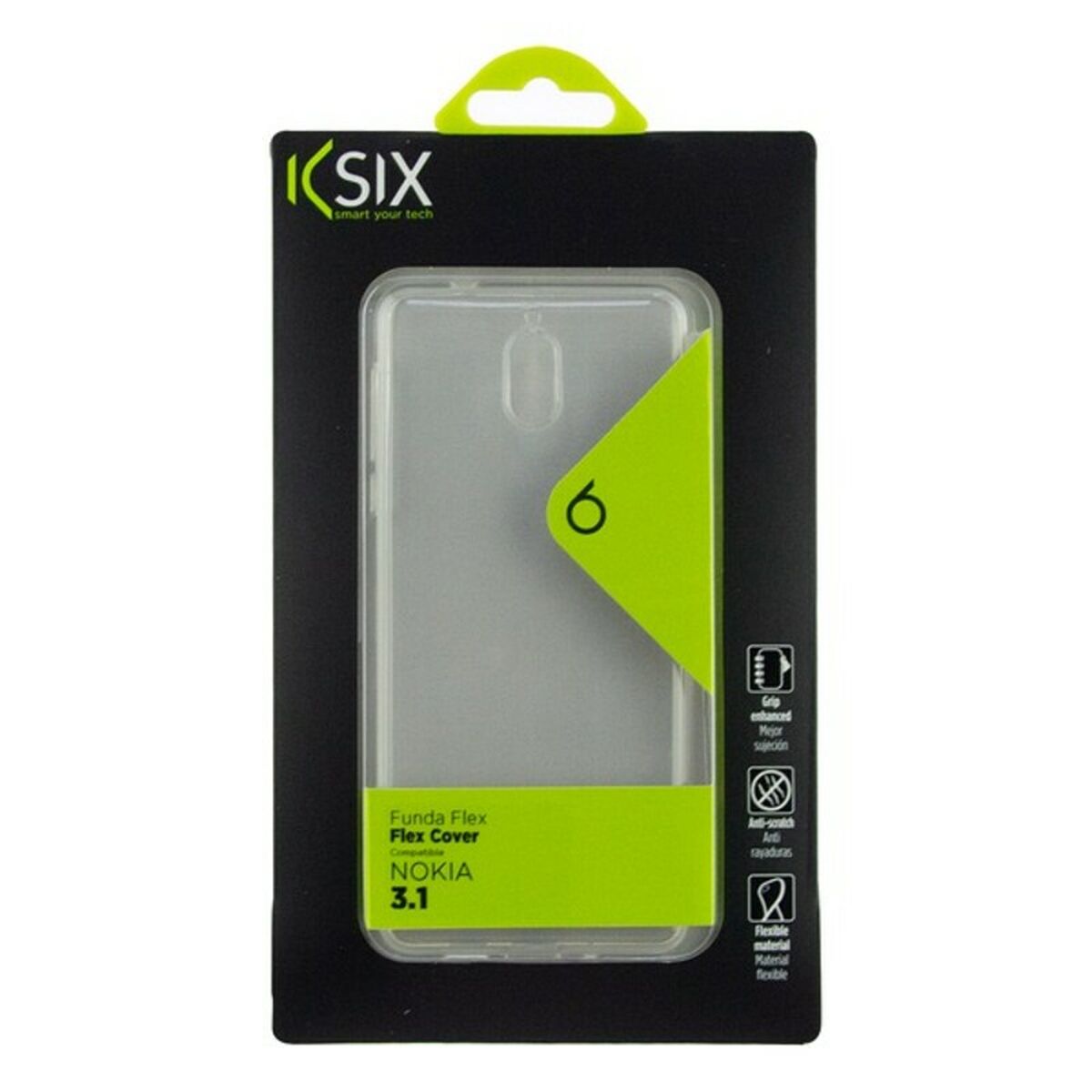 Protection pour téléphone portable Nokia 3.1 KSIX Flex TPU Transparent