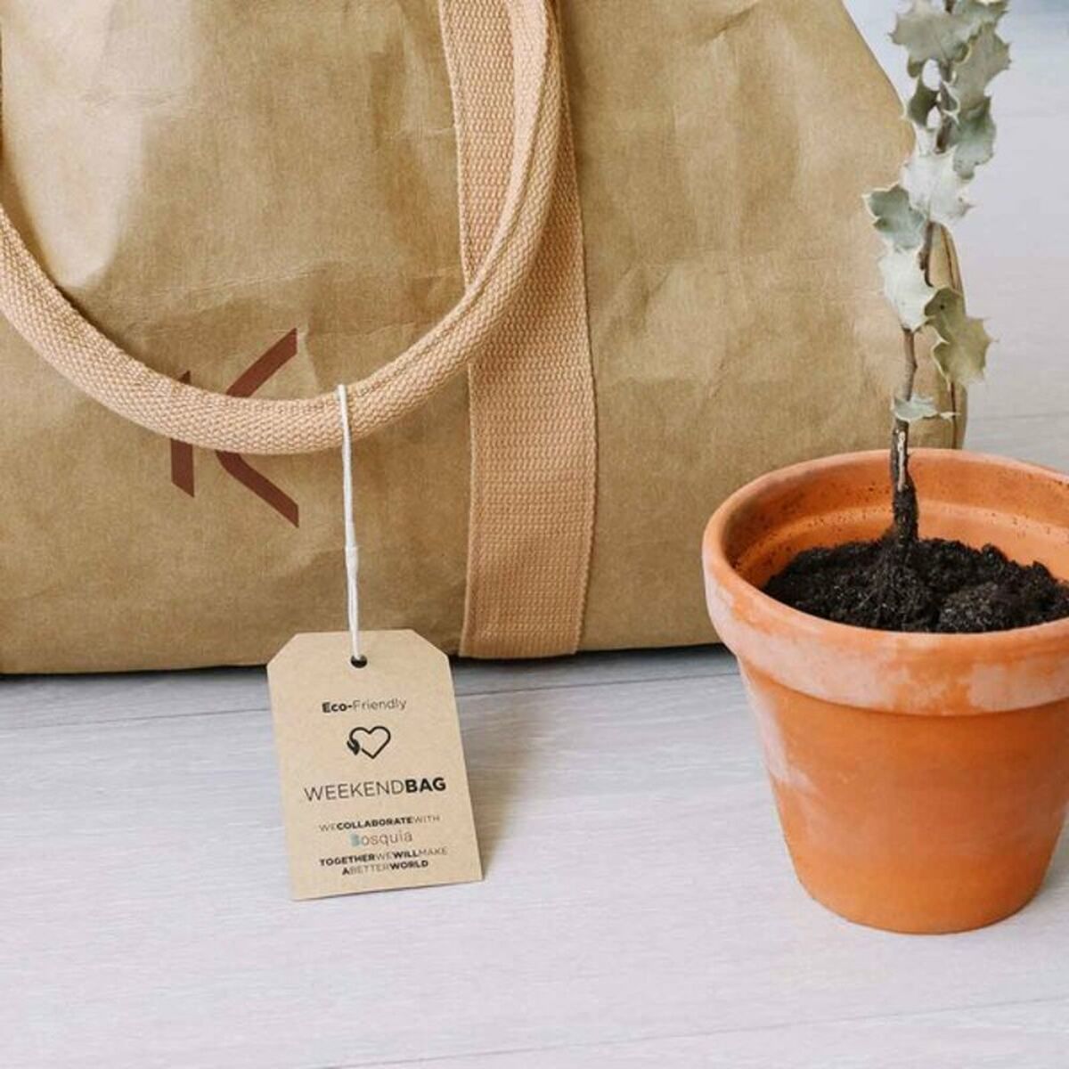 Sports Bag KSIX WeekendBag Brown Eco-friendly kraft paper