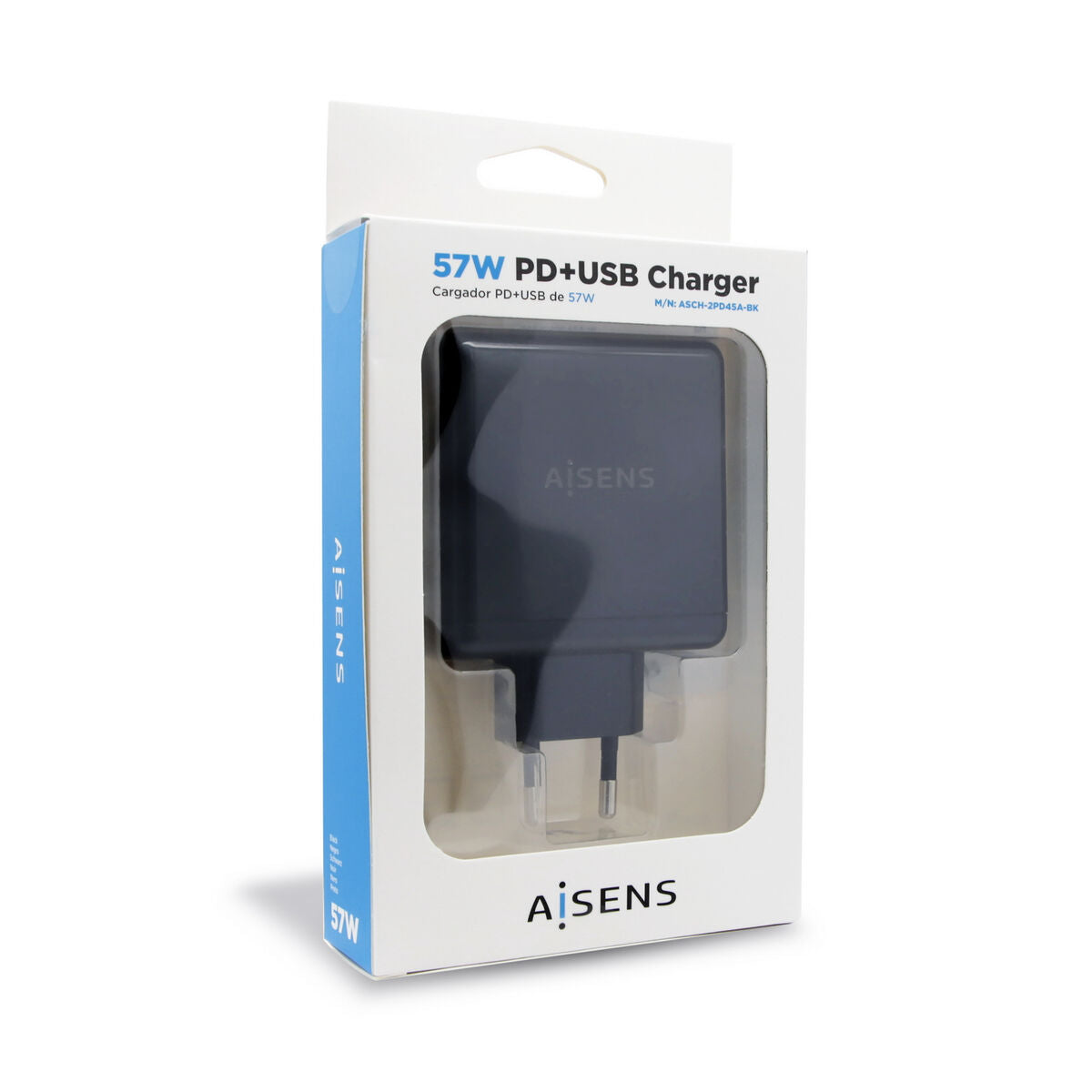 USB Wall Charger Aisens PD 3.0 USB-C 57 W Black