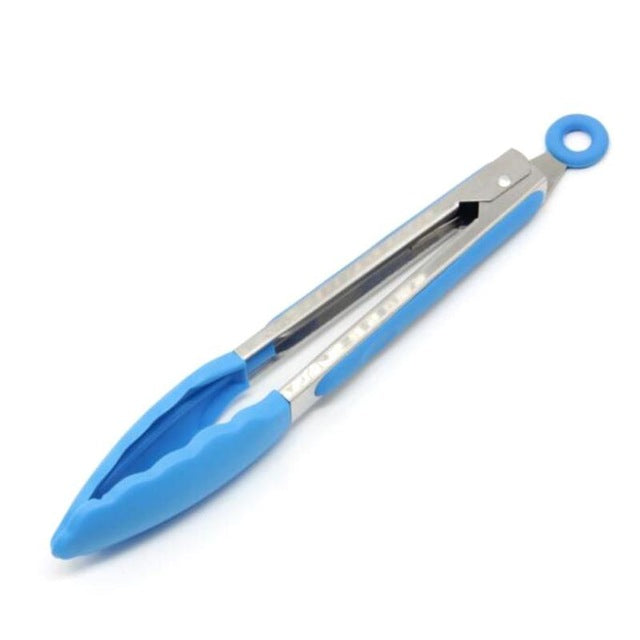 9 Inch Kitchen Picnic Food Silicone Tongs Bread Buffet BBQ Clamp Clip Barbecue Thongs Tools Party Cooking Kitchen #10