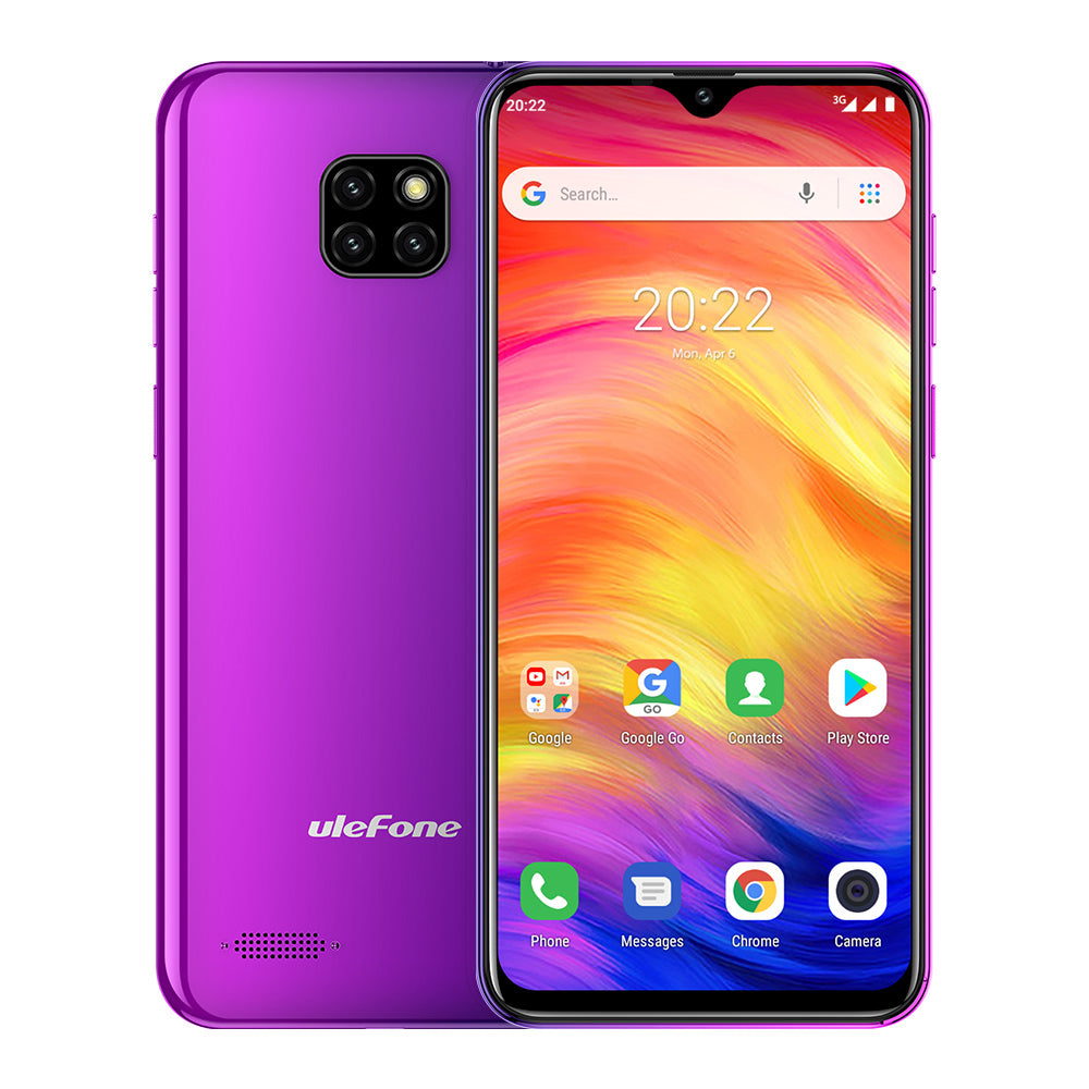 Ulefone Note 7 3G Phablet 6.1 Inch Android 8.1 (Go Edition) MT6580A Quad-core 1.3GHz 1GB RAM 16GB ROM Smartphone Purple
