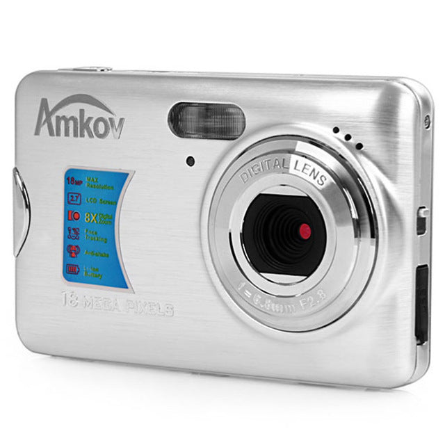 Amkov AMK-CDFE Professional Camera 8mp 2.7 Inch Aluminum + plastic Support multi-Language Mini Portable HD Camera Digital Camera