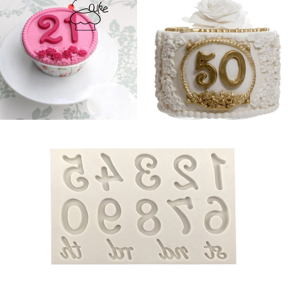 Aouke Molds Large Numbers Silicone Mold 3D Fondant Mold Cakes Decorating Tools DIY Gumpaste  Kitchen Bakeware K134