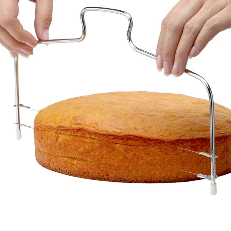 Baking Tools For Cakes Stainless Steel Adjustable 2-Wire Dual-Layers Cake Cutter Slicer Cake Decorating Tool Kitchen Accessories