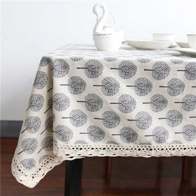 BeddingOutlet Tree Table Cloth Decorative Coffee Table Cover Cotton Linen Tablecloth for Kitchen Dinning Living Room Home Table