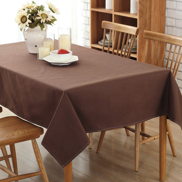 Candy Colour Linen Cotton Table Cloth Dustproof Modern Rectangle Tablecloth Dining Table Cover For Kitchen Home Decor
