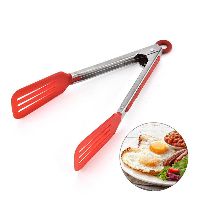 Carrywon Nylon Non-Stick Kitchen Tongs Stainless Steel Barbecue Tongs Pizza Bread Steak BBQ Tong Clip Kitchen Accessories