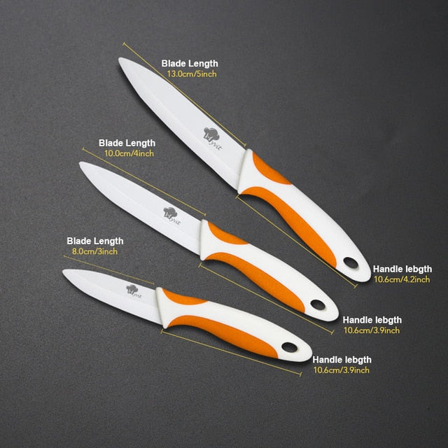 Ceramic Knife Kitchen Knives 3 4 5 6 inch with Peeler Chef Paring Fruit Vegetable Utility Slicer Knife White Blade Cooking Set