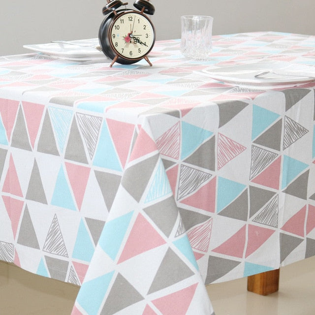 Cotton and linen Table cloth Country Style Plaid Print Rectangle Table Cover Tablecloth Home Kitchen Decoration Nordic style