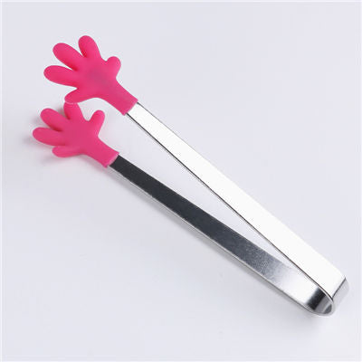 Creative Silicone BBQ Tong Clip Anti-skid Ice Sugar Clip Stainless Steel Mini Pastry Clamp Cooking Salad Clips Kitchen Tools