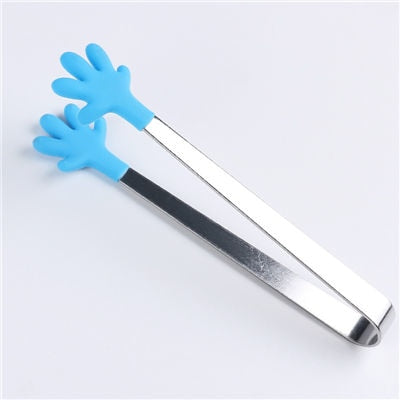 Creative Silicone BBQ Tong Clip Anti-skid Ice Sugar Clip Stainless Steel Mini Pastry Clamp Cooking Salad Clips Kitchen Tools
