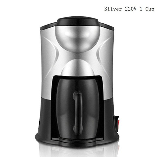 DMWD 1 Cup / 2 Cup Mini Drip Coffee Maker 220V Personal American Coffee Machine With Coffee Cup Tea Pot For Home And Office