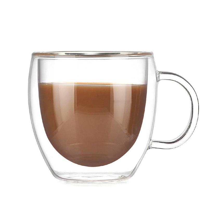 Double Wall High-borosilicate Glass Coffee Mug Espresso Glass Tea Cup Thermal Milk Cup Glasswares