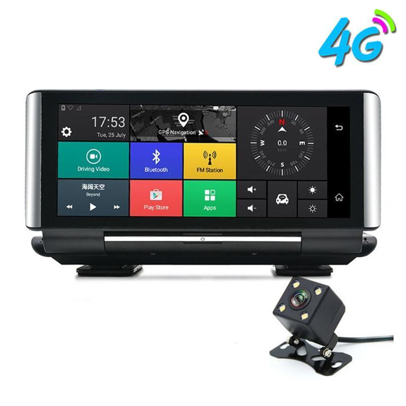 E-ACE Car DVR GPS 4G Navigation Tracker 6.86" Android 5.1 Car Camera WIFI 1080P ADAS Video Recorder For Car Tourism Navigators