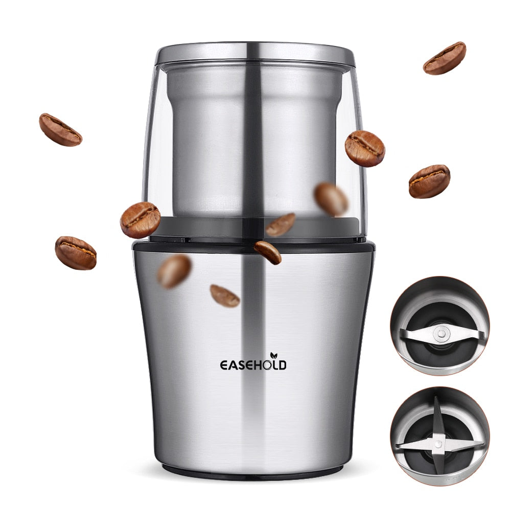 200W Electric Coffee Grinder Stainless Steel Body Big Capacity