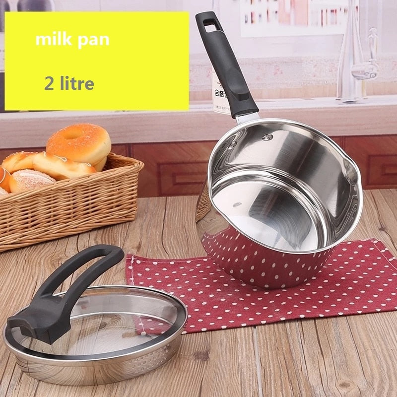 Milk Pan Stock Pot Inox High Quality Cooking Causepan 2L Casserole Cookware
